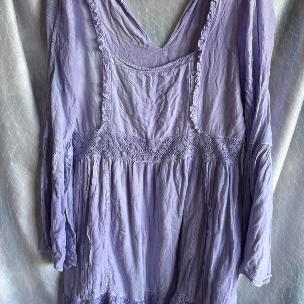 Show Me Your MuMu Hyacinth-Lavender Top/Dress w/crochet M-L